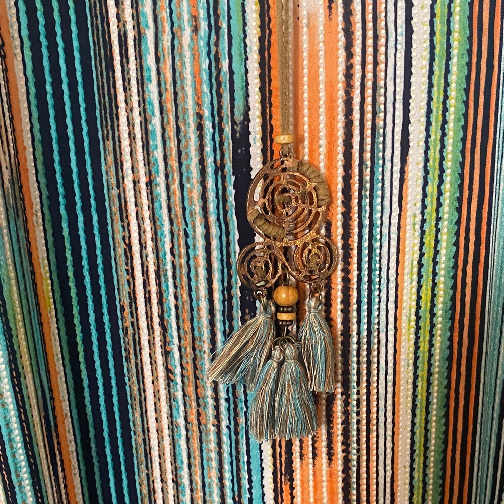 SJS women’s XL multicolored boho Striped Sleeveless Maxi Dress Anthropologie - Picture 5 of 12